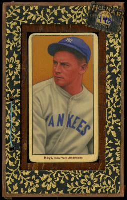 Picture, Helmar Brewing, T206-Helmar Card # 448, Waite HOYT, Mustard colored background, New York Yankees